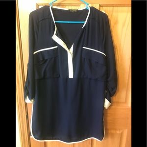 Boutique Navy with cream dress gold buttons